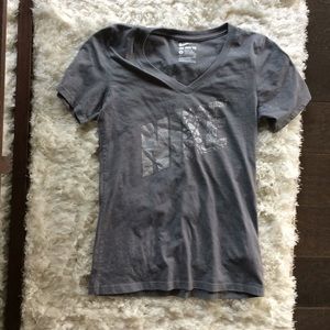 V-neck gray Nike t-shirt